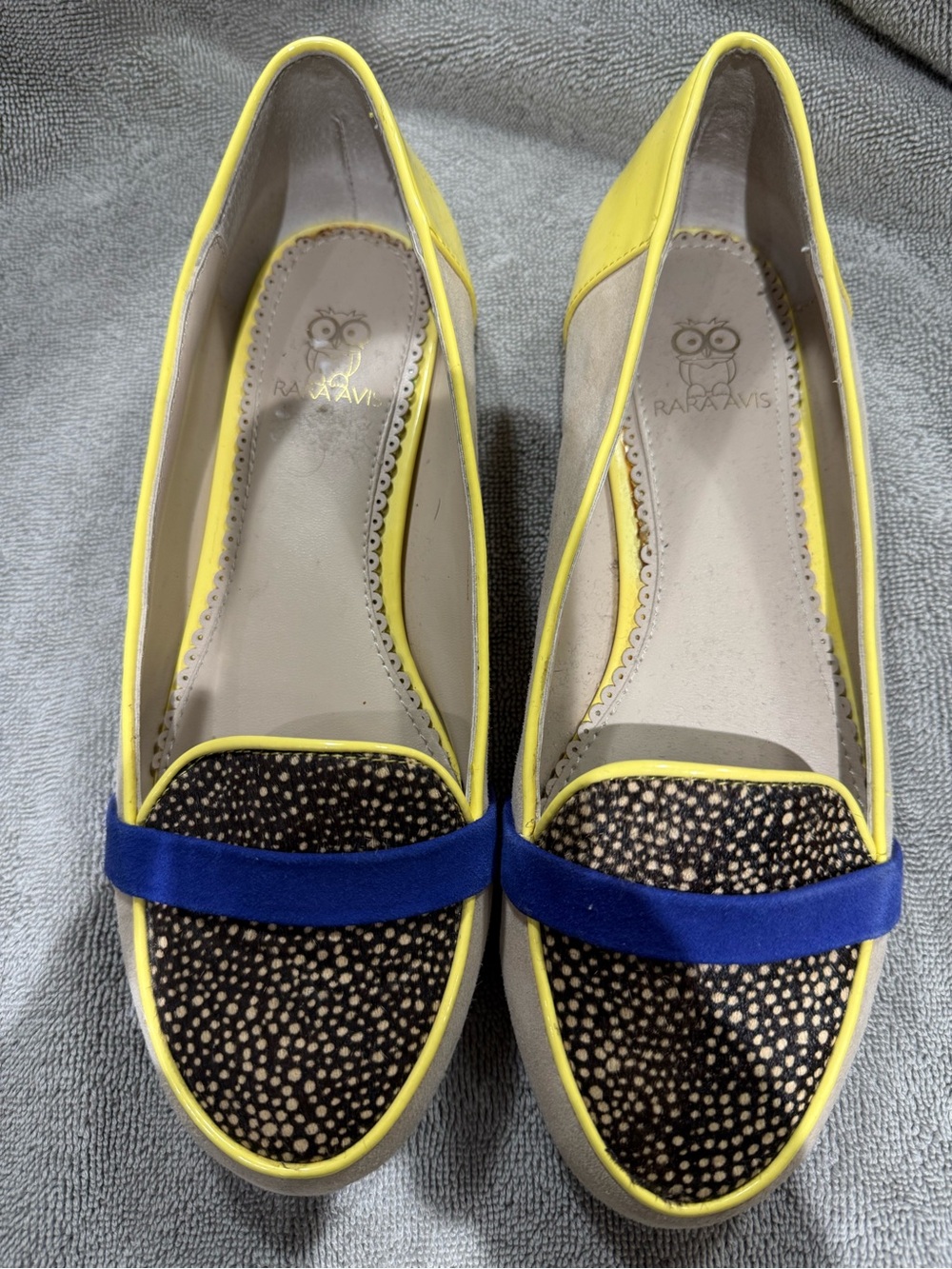 RARA AVIS Yellow & Blue Women's Loafers